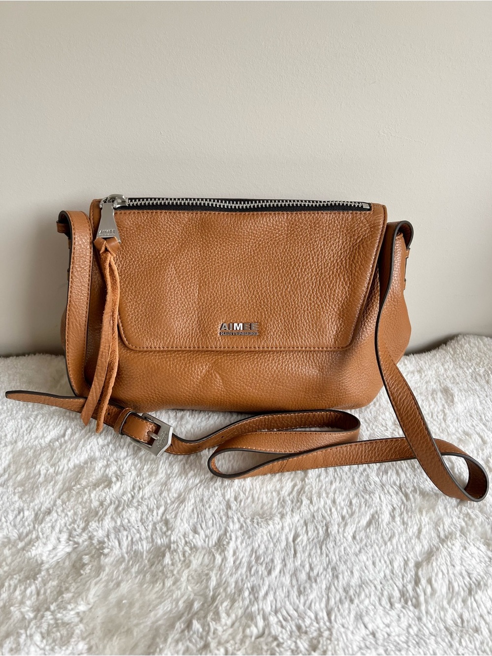 Aimee Kestenberg Genuine Leather Crossbody Bag in Tan